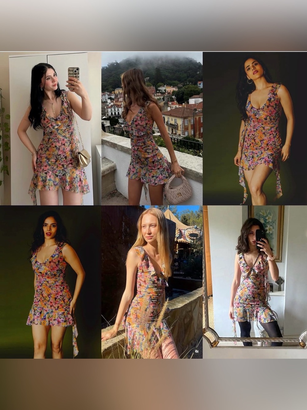 NWOT ZARA FLORAL RUFFLE MINI DRESS